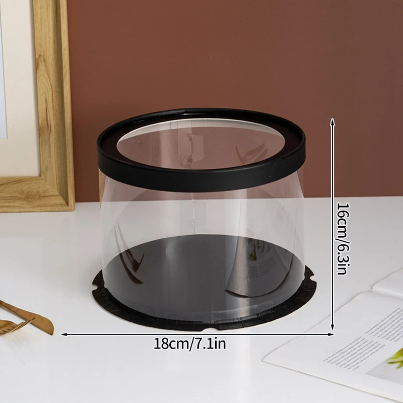 2PCS Transparent Round Cake Boxes with Clear PVC Lids, Birthday Wedding Dessert Packaging Containers, Bakery Gift Boxes, Decorative Present Case for Cakes, Cupcakes, and Layered Pastries - 图片 9