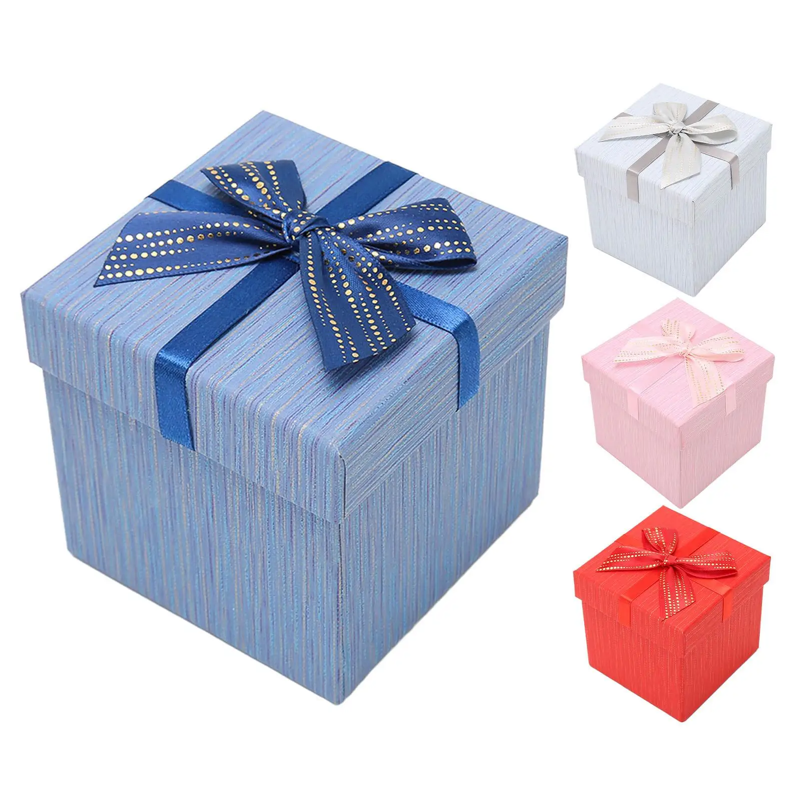 Elegant Gift Boxes with Lids 4Pcs | Decorative Paper Packaging Boxes for Wedding, Birthday, Christmas & Valentine’s Day | Reusable Present Box with Ribbon for Gift Wrapping and Decoration 8