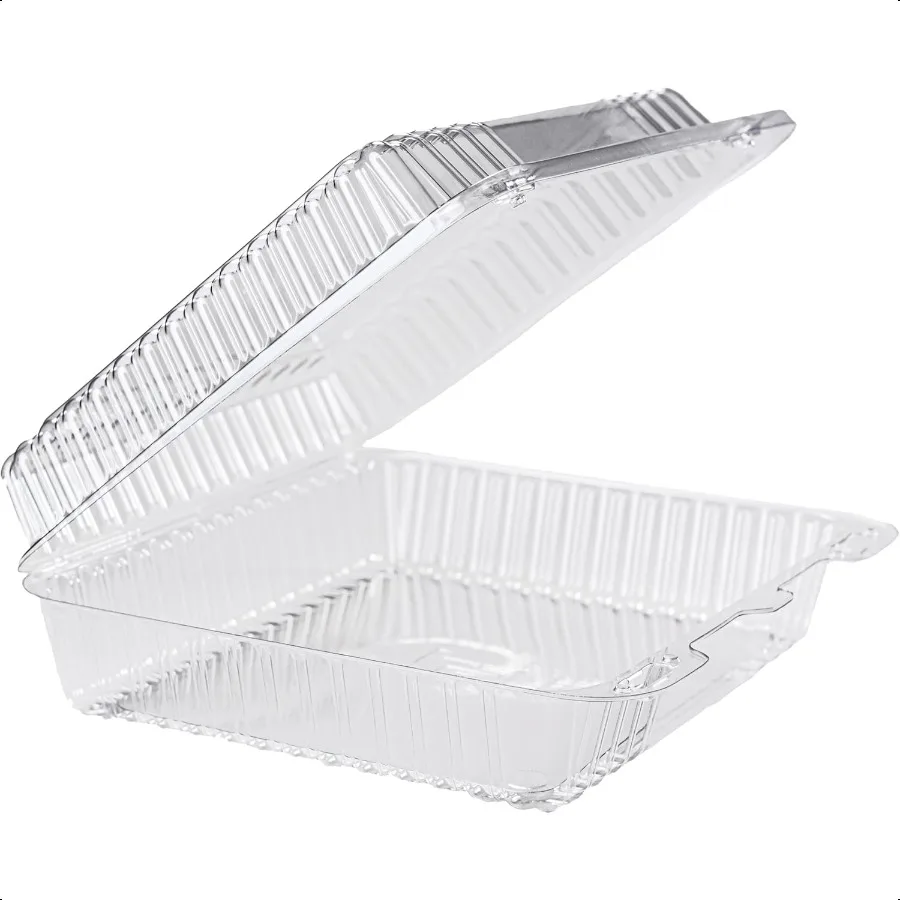 25-Pack Clear Plastic Food Containers Clamshell Takeout Boxes Disposable To-Go Containers for Salads Snacks Sandwiches Meals Catering Food Storage 8 x 7 Inch Transparent Clam Shell Boxes - 图片 4