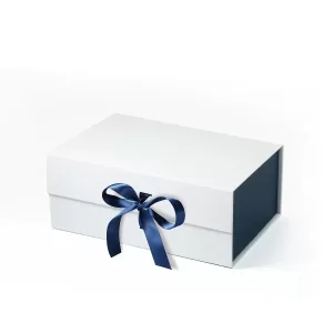 A5 Deep Luxury Magnetic Closure Gift Box – Custom Logo Rigid Packaging with Half Magnetic Flap, Matte Lamination, Eco-Friendly Foldable Design for Wedding, Birthday, and Business Gift Presentation