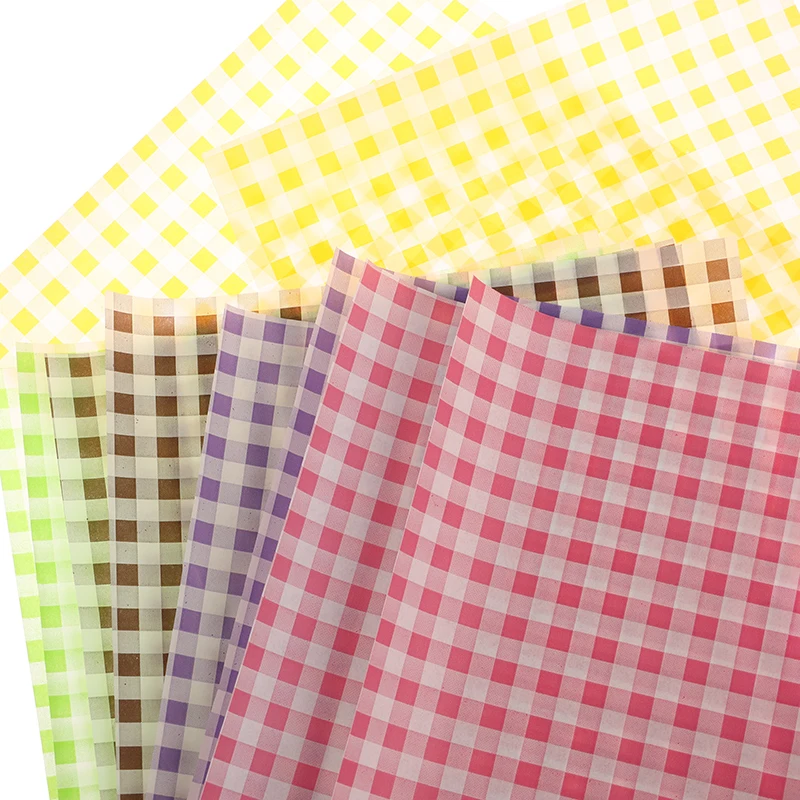 50 Sheets Greaseproof Wax Paper – Multi-Color Oil-Proof Food Wrapping Sheets for Sandwich, Burger, Fries, Bread, Macarons, Pizza, Desserts – Baking & Kitchen Packaging Supplies 50pcs 16