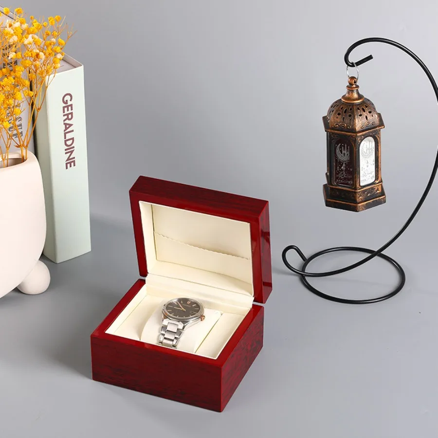 Wooden Watch Storage Box with 1/2/3/5/6/10/12 Slots, Piano-Bake-Paint Finish, Jewelry Organizer for Men & Women, Travel and Home Display Case for Watches, Bracelets, Small Gifts, Elegant MDF Construction - 图片 13