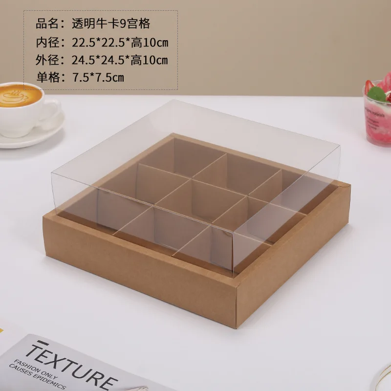 6/9/12 Grid Kraft Paper Cupcake Boxes with Clear Window, Muffin and Pastry Packaging Cartons for Chocolate Cookies Snacks, Party Birthday Wedding Gift Presentation Carrier 2
