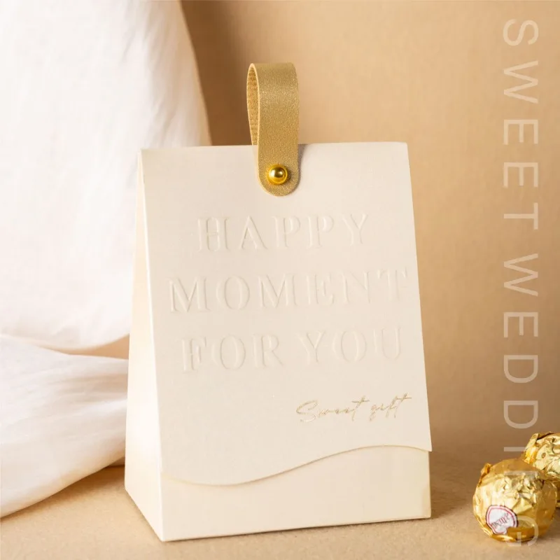 10Pcs Beige Paper Gift Bags, Small Wedding Favor and Souvenir Bags for Candy, Jewelry, Birthday Party, Guest Gifts, DIY Packaging, and Organizer for Home or Events - 图片 3