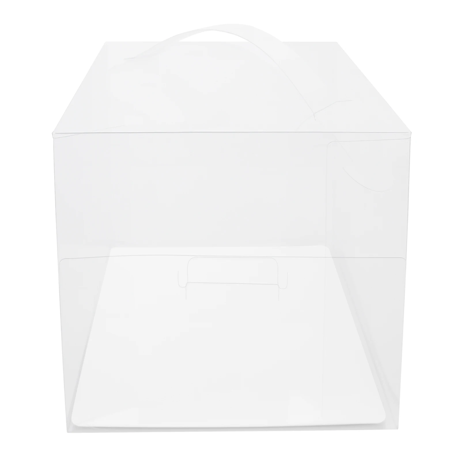 50pcs Clear PET Square Cake Boxes with Handles, 13x13x13cm Assembly Required, Food-Safe Plastic and Cardboard Dessert Packaging, Cupcake and Cookie Containers for Bakery, Birthday, Wedding, Party 9