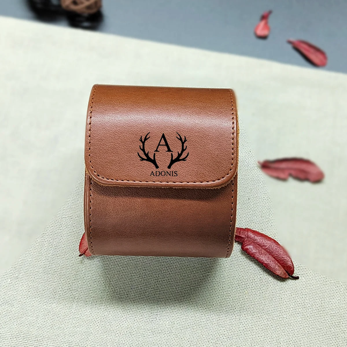 Travel Watch Organizer | Premium Genuine Leather Custom Watch Roll Case for 1/2/3 Watches, Personalized Engraved Travel Organizer Box for Men, Portable Luxury Watch Storage Display Holder with Soft Lining, Compact Gift Watch Case 5