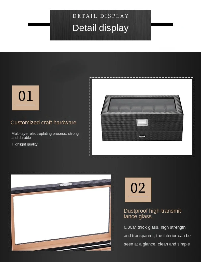 Luxury Wooden Watch Organizer Box with Automatic Watchwinder Stand – Multi-Slot Jewelry Display Case for Watches, Bracelets & Accessories – Crystal Lid, Antique Finish, Durable Mixed Material Design