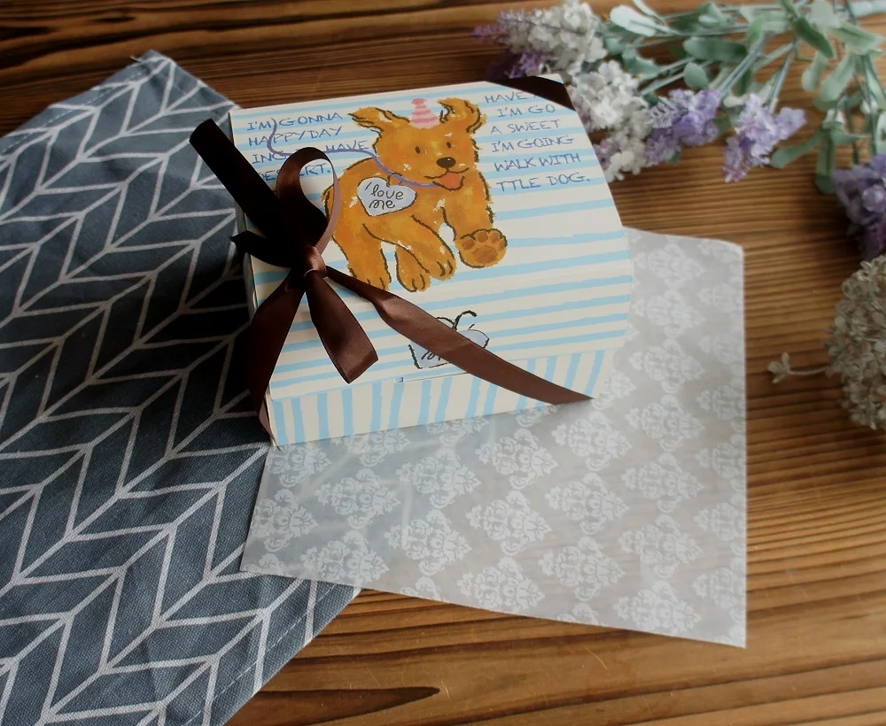 10 Pcs Blue Dog Bear Doll Paper Boxes 15.5×10×12cm for Wedding Birthday Valentine’s Day Chocolate Cookies Candy Macaron Packaging Food Safe Kraft Paper Gift Boxes - 图片 19