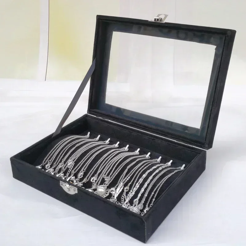 Elegant Black Pearl Jewelry Storage Box with Glass Lid – Long Necklace & Bracelet Organizer Case | Dustproof Display Holder for Beads, Chains & Accessories | Premium Velvet Interior, 21×12.3×5cm Elegant Black Pearl Jewelry Storage Box with Glass Lid – Long Necklace & Bracelet Organizer Case | Dustproof Display Holder for Beads, Chains & Accessories | Premium Velvet Interior, 21×12.3×5cm