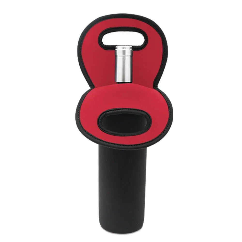 Insulated Neoprene Wine Bottle Packaging Cover, Reusable Solid Color Protective Freezer Bag for 750ml Bottles, Portable Thermal Wine Carrier Gift Wrap Bag Black Red Blue - 图片 7