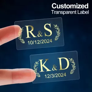 Personalized Wedding and Event Stickers – Custom Logo and Red Wine Glass Labels for Food, Cake, Beverage, Candy, Gift Boxes, Invitations, Party Favors, Elegant Custom Seals