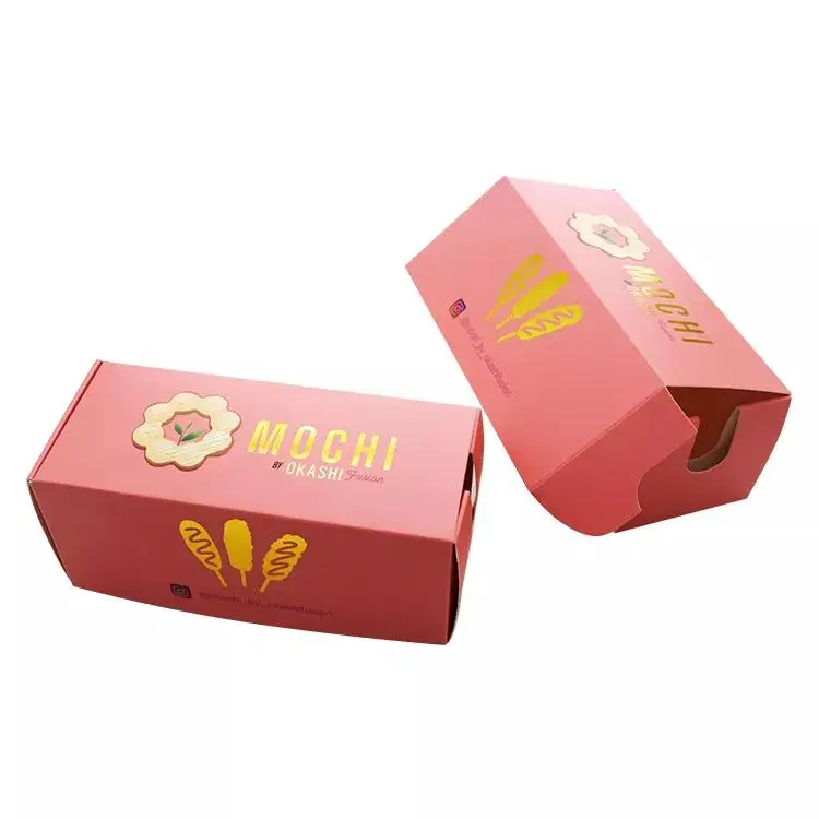 500pcs Wholesale Custom Printed Biodegradable Paper Hot Dog Packaging Boxes for Korean Corn Dog Takeaway Fast Food Snack Containers with Logo Eco-Friendly Kraft Paper Food Tray for Restaurants - 图片 2