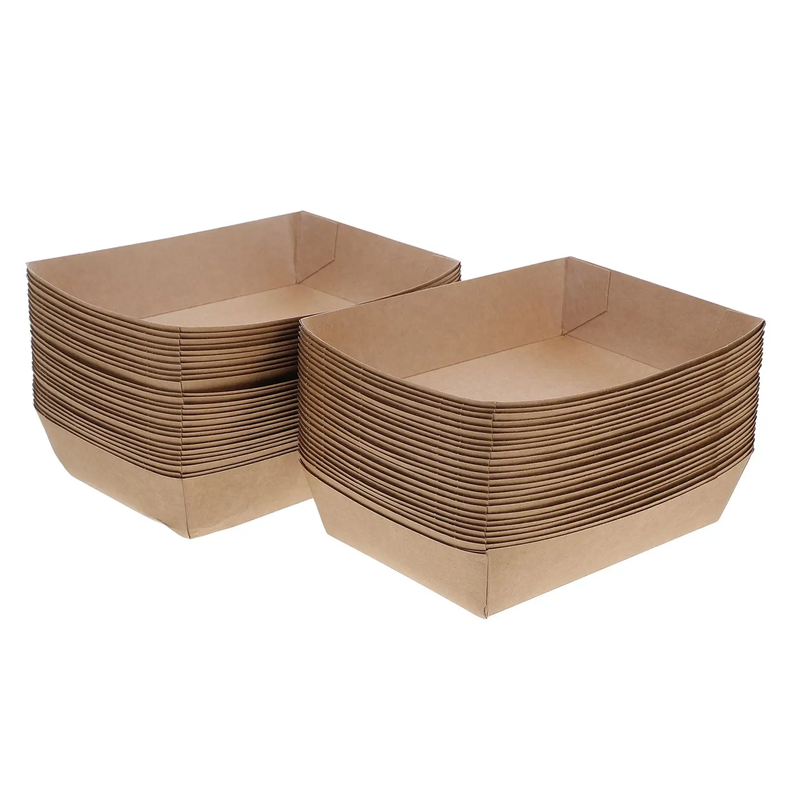 50pcs Disposable Paper Sandwich and Hot Dog Boxes, Kraft Food Boat Trays for Takeout, Picnic, BBQ, Fried Foods, and Party Snacks 8