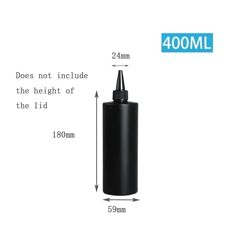 10pcs HDPE Black Plastic Squeeze Bottles with Caps – 30ml to 500ml Refillable Containers for Glue, Oil, Pigment, and DIY Liquids, Reusable Portable Bottles for Crafts, Kitchen, and Small Business Packaging - 图片 5