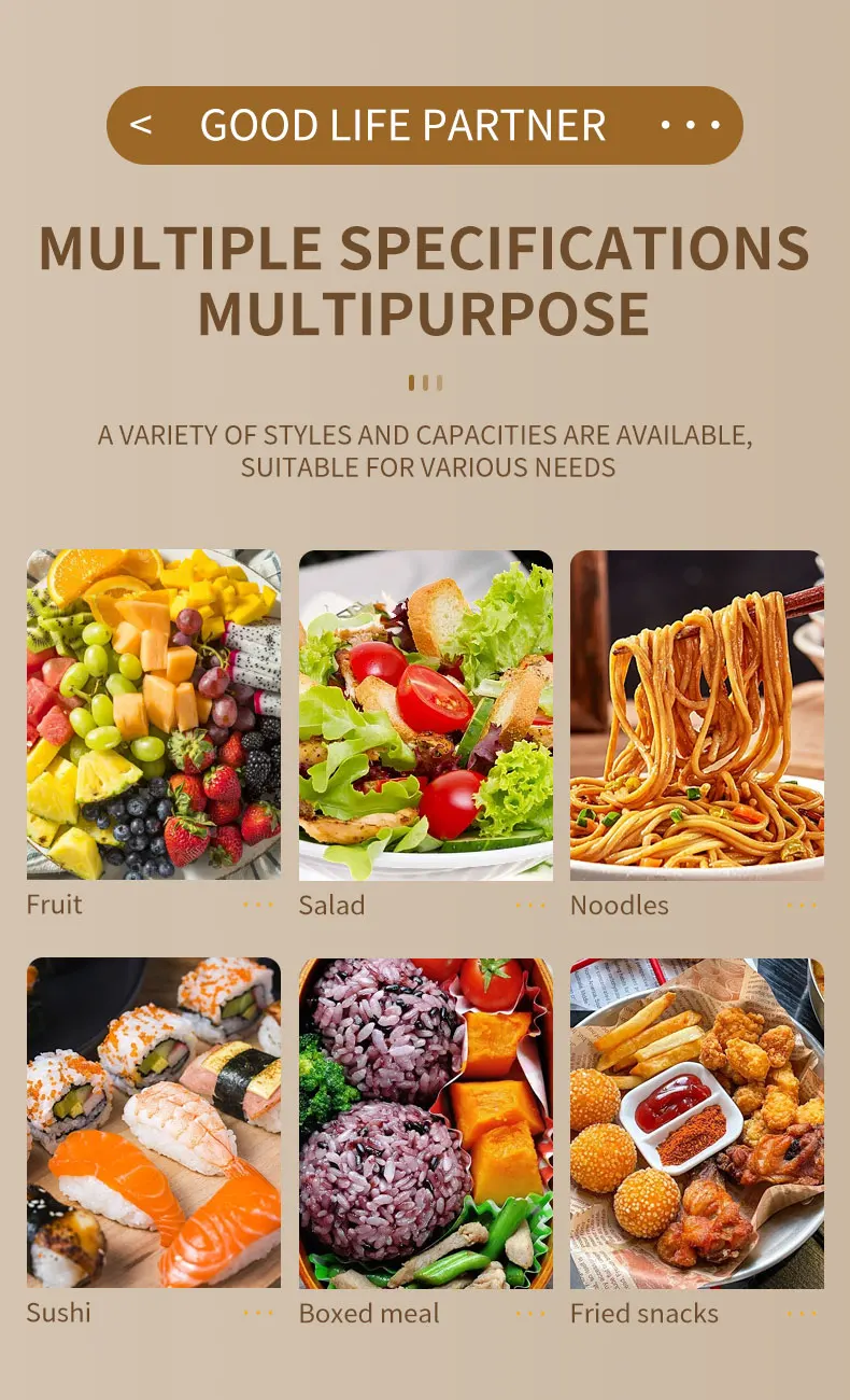 25-Pack Kraft Paper Lunch Box Bowls with Lids Disposable Square Food Containers for Salads Fast Food Bento Meals Takeout Microwave-Safe Food Storage Containers 500ml-1000ml 7