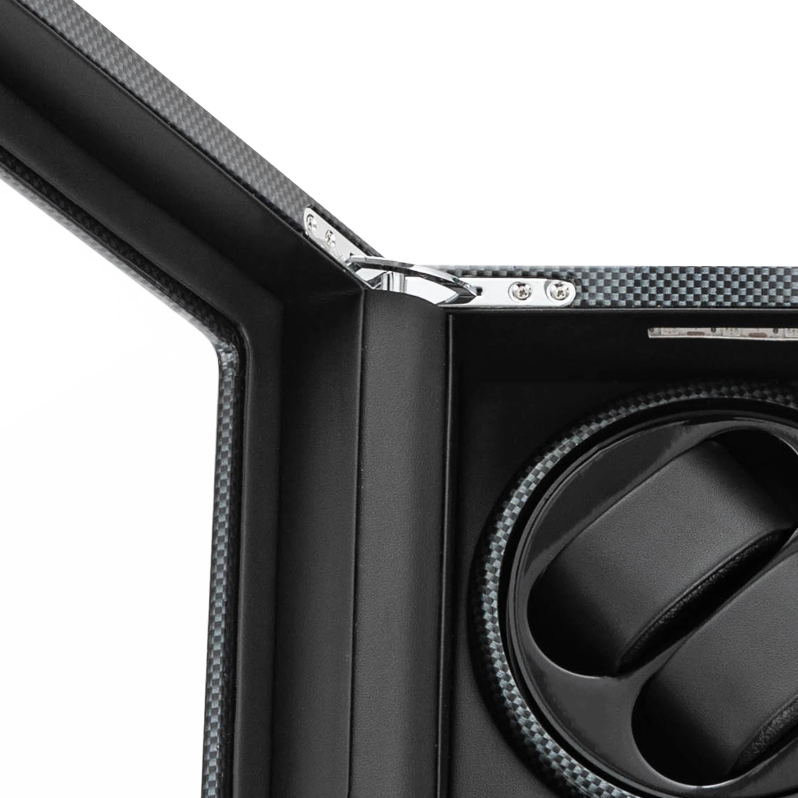 Automatic Watch Winder with Ultra-Quiet Motor and 6 Adjustable Modes, Elegant Carbon Fiber Display Case with Lock & Key, Soft PU Pillows for 8+5 Watches, LED Lighted Luxury Storage for Mechanical Watches - 图片 5