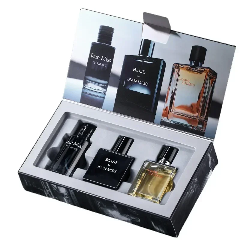 Premium 3-Piece Men’s Perfume Bottle Set with Gift Box – Multi-Material Crystal, Glass, Ceramic, Acrylic, Wood & Metal Spray Containers with Weighted Base, Satin-Lined Rigid Packaging for Luxury Display, Travel, and Gifting - 图片 3