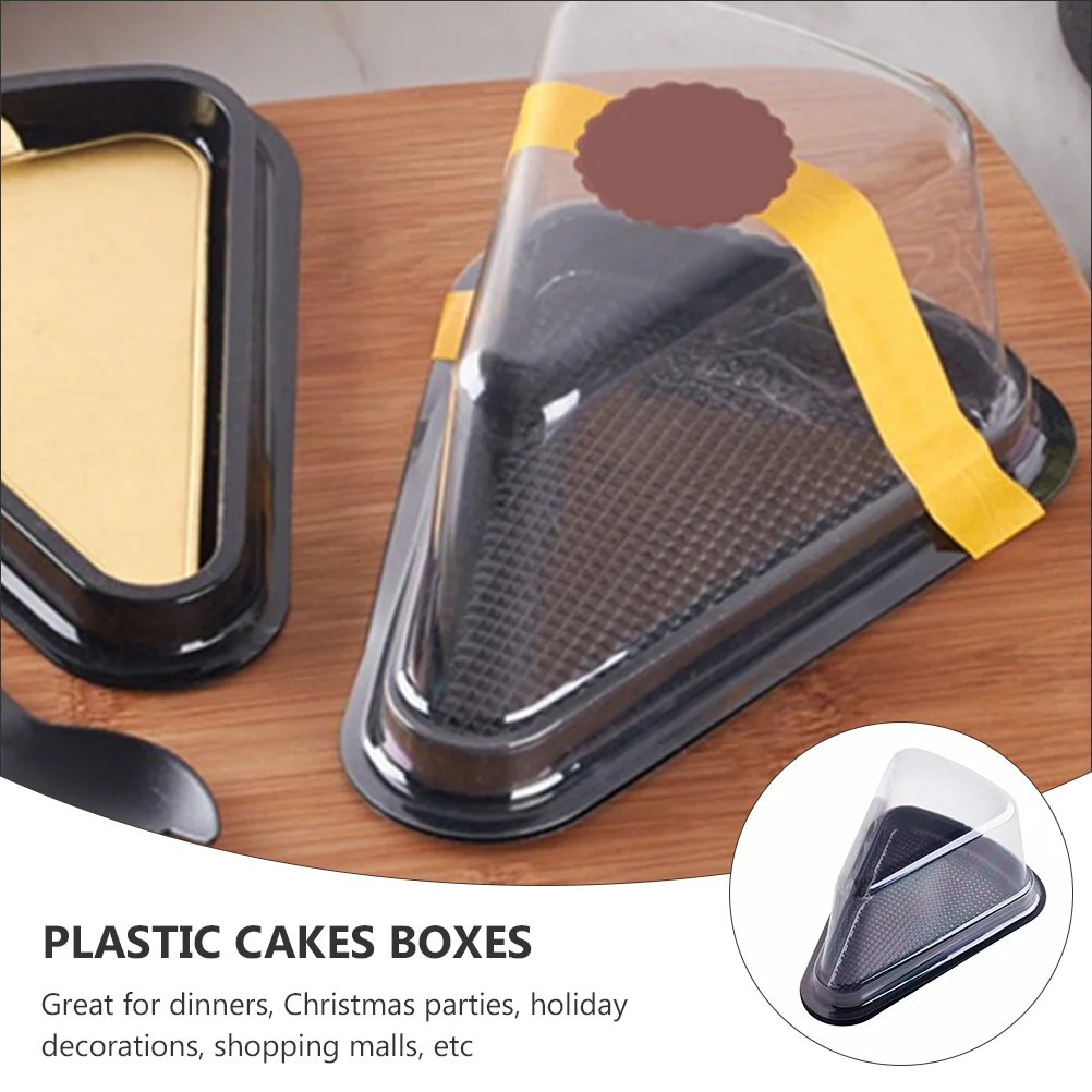40PCS Triangular Sandwich and Dessert Boxes, Cake Slice Holders, Cupcake Containers and Blister Packaging, Perfect for Gifts, Parties, and Special Occasions, Durable, Factory Direct Supply - 图片 4