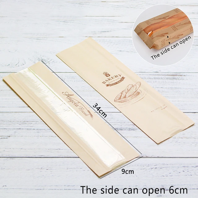 Oil Resistant Kraft Paper Bread Bags 🥖 – 50Pcs with Transparent Window for Baguette Baking, Pastries, Party Favors & Bakery Packaging, Multiple Sizes Available, Food Safe & Eco-Friendly - 图片 15