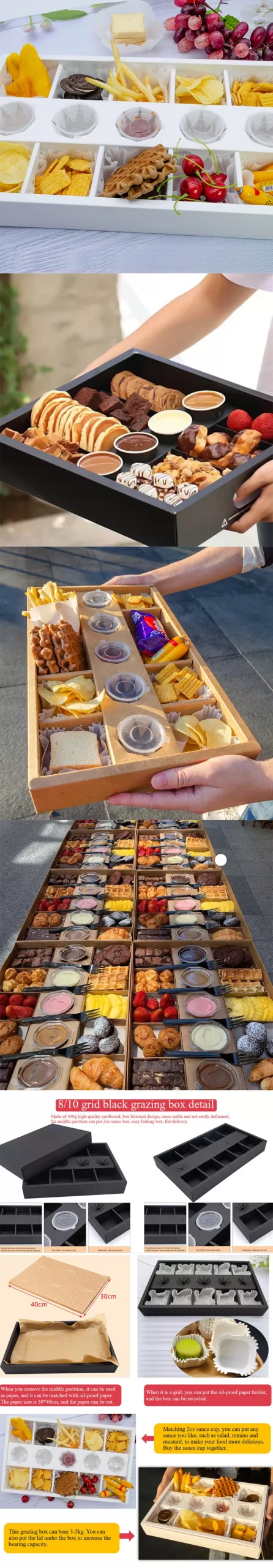 Large Capacity Disposable Packaging Boxes for Cakes, Desserts, Fruits, Picnic Treats, Outdoor Gatherings, Spring Outing, Hotels, Afternoon Tea, Lattice Design Cardboard Containers with Lid, Food-Grade Corrugated Paper, Multi-Size Options 16