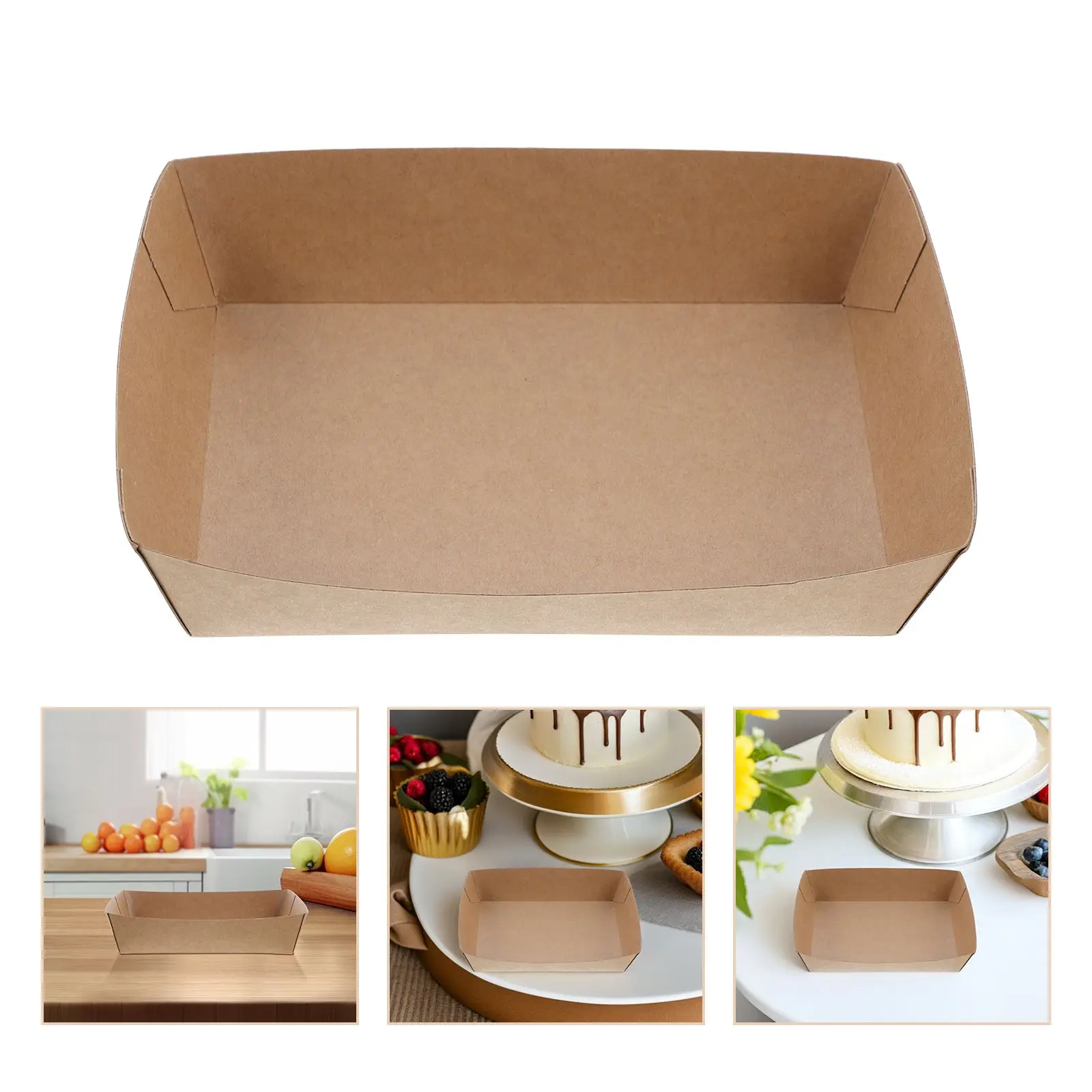 50pcs Disposable Paper Sandwich and Hot Dog Boxes, Kraft Food Boat Trays for Takeout, Picnic, BBQ, Fried Foods, and Party Snacks 26