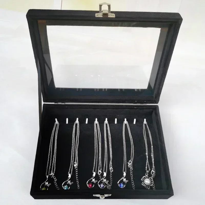 Elegant Black Pearl Jewelry Storage Box with Glass Lid – Long Necklace & Bracelet Organizer Case | Dustproof Display Holder for Beads, Chains & Accessories | Premium Velvet Interior, 21×12.3×5cm Elegant Black Pearl Jewelry Storage Box with Glass Lid – Long Necklace & Bracelet Organizer Case | Dustproof Display Holder for Beads, Chains & Accessories | Premium Velvet Interior, 21×12.3×5cm