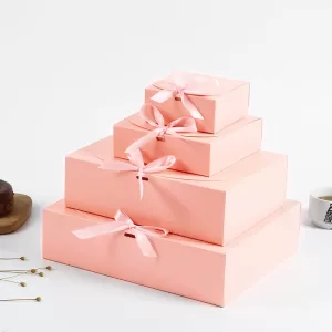 5pcs/10pcs Black Gift Boxes Small Packaging Box with Bow and Ribbon, Blank Kraft Paper DIY Custom Sizes and Logo Printing for Weddings, Birthdays, Parties, Jewelry, Confectionery, Fast Shipping