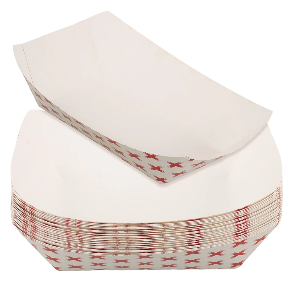 50pcs Hot Dog Food Boat Trays, Paper Plates for Chicken Wings, Nachos, BBQ, and Party Snacks, Disposable Paper Food Trays for Catering, Picnics, and Events 3