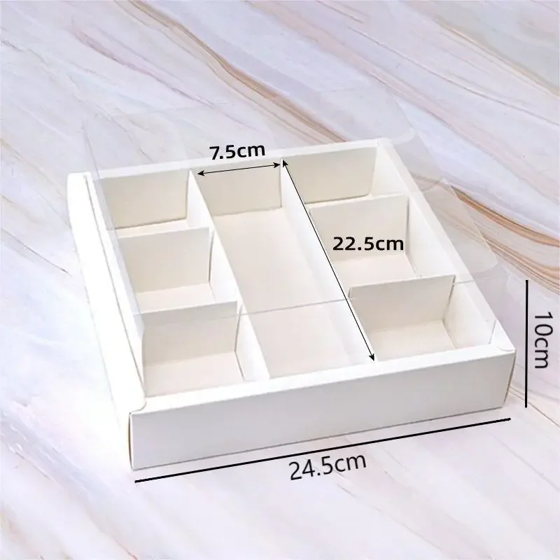 5pcs Transparent Cake Packaging Boxes with 7/9 Compartments for Mousse, Pastries, Cupcakes, Macarons, Perfect for Baby Shower, Birthday Party Favors, Baking Display, Gift Wrapping and Event Decorations - 图片 10