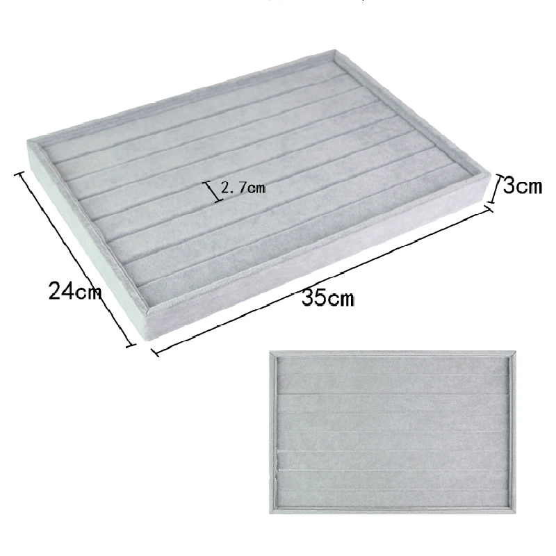 Suede Ring Tray Velvet Jewelry Display Organizer | Multi-Compartment Jewelry Packaging Tray for Counter Viewing Storage | Custom Logo Luxury Packaging Box