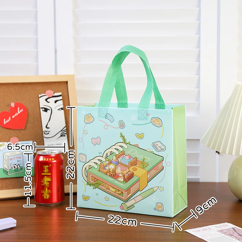 2025 Cute Cartoon Non-Woven Tote Bags, Reusable Pastel Gift Bags for Kids Birthday Party Favors, Classroom Treats, Candy, Cookies, Arts & Crafts, Durable Eco-Friendly Packaging, 12/30pcs