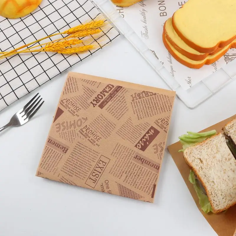 Food-Grade Greaseproof Parchment Paper Sheets for Burgers, Sandwiches, Fast Food Packaging, Bakery Liner Rolls, Brown Disposable Non-Stick Food Wrapping Paper – 100 Sheets Set 8