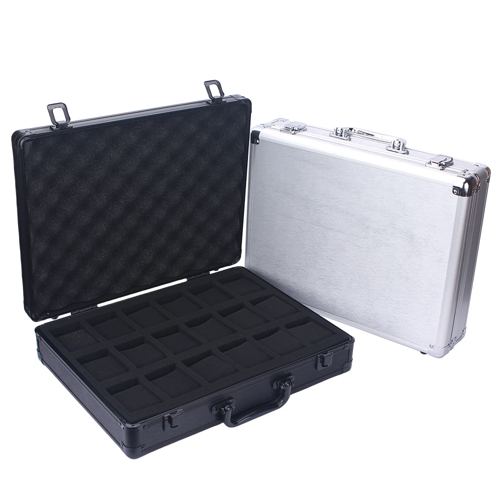 Elegant 18-Slot Aluminum Watch Organizer Box with Brushed Metal Finish, Lockable Jewelry Storage Case for Watches, Bracelets, and Accessories – Premium Display Holder for Men’s and Women’s Collections Elegant 18-Slot Aluminum Watch Organizer Box with Brushed Metal Finish, Lockable Jewelry Storage Case for Watches, Bracelets, and Accessories – Premium Display Holder for Men’s and Women’s Collections
