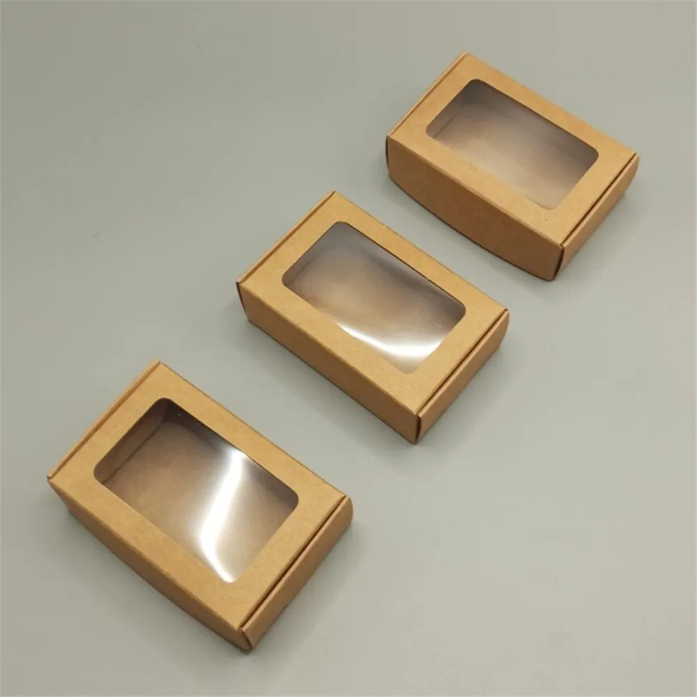 20-Pack Handmade Soap Kraft Paper Boxes with Transparent Window, White Blank Gift Boxes, DIY Packaging for Soap, Candies, Chocolates, Mini Favors, Wedding, Birthday, Holiday Gift Presentation - 图片 6