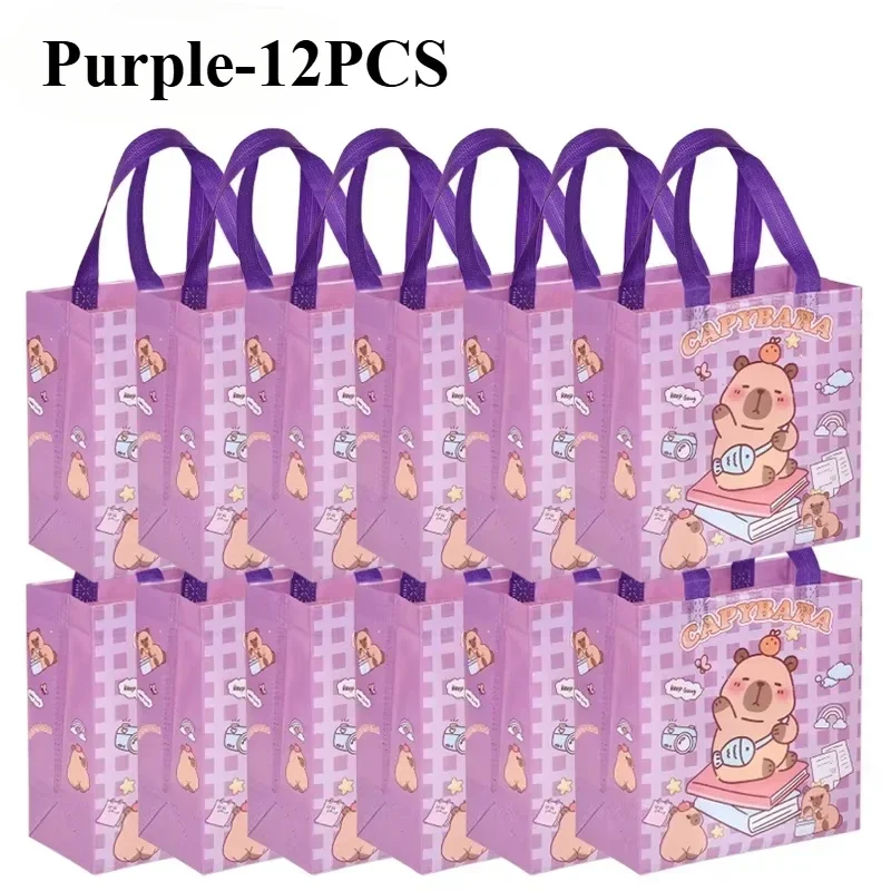 New Capybara Non-Woven Tote Bags, Reusable Waterproof Shopping and Gift Bags for Kids, Parties, Snacks, Small Gifts, and Daily Use, Foldable, Durable, Factory Direct Supply - 图片 11