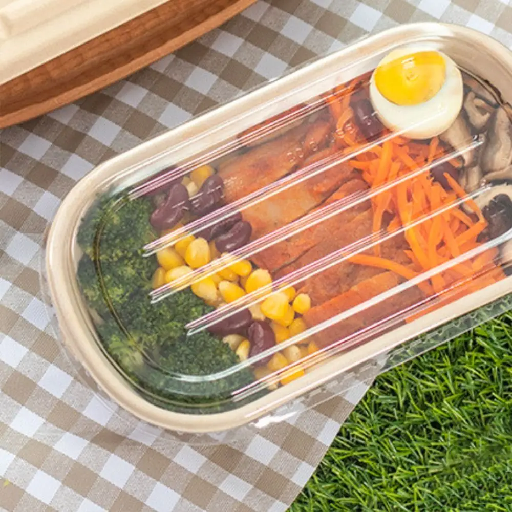 500ml 700ml 850ml 1000ml Disposable Paper Food Containers with Lids, Eco-Friendly Pulp Salad Lunch Box, Oil-Proof Takeout Bento Box for Hot Cold Meals, Recyclable Degradable To-Go Packaging 10