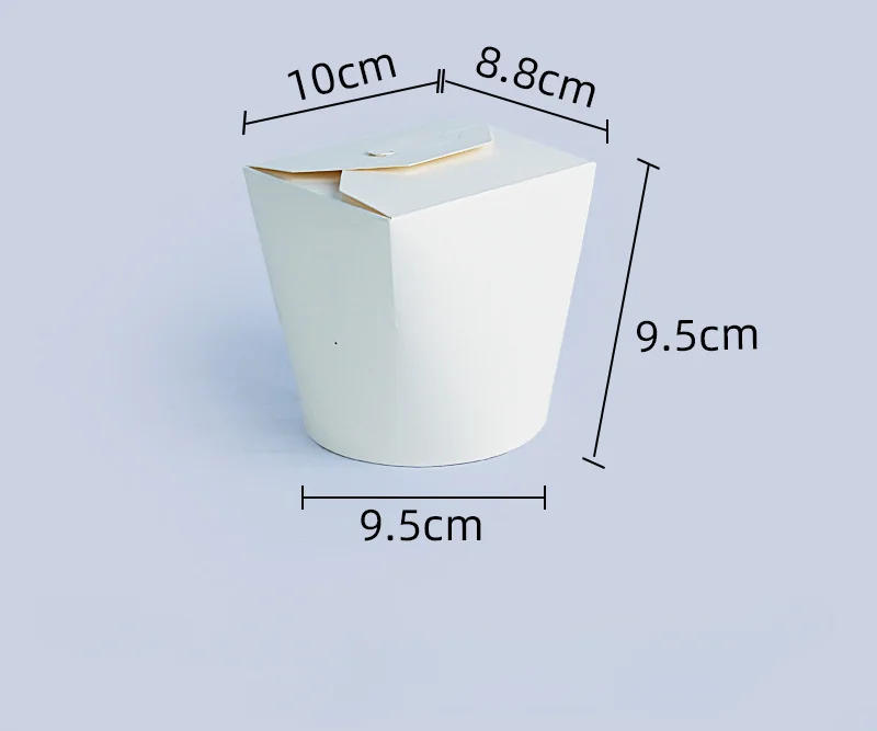 500pcs Disposable Kraft Paper Noodle Takeaway Boxes with Round Bottom, Eco-Friendly Fast Food Packaging for Pasta Salad Rice Snacks Takeout Restaurant Party Use - 图片 12