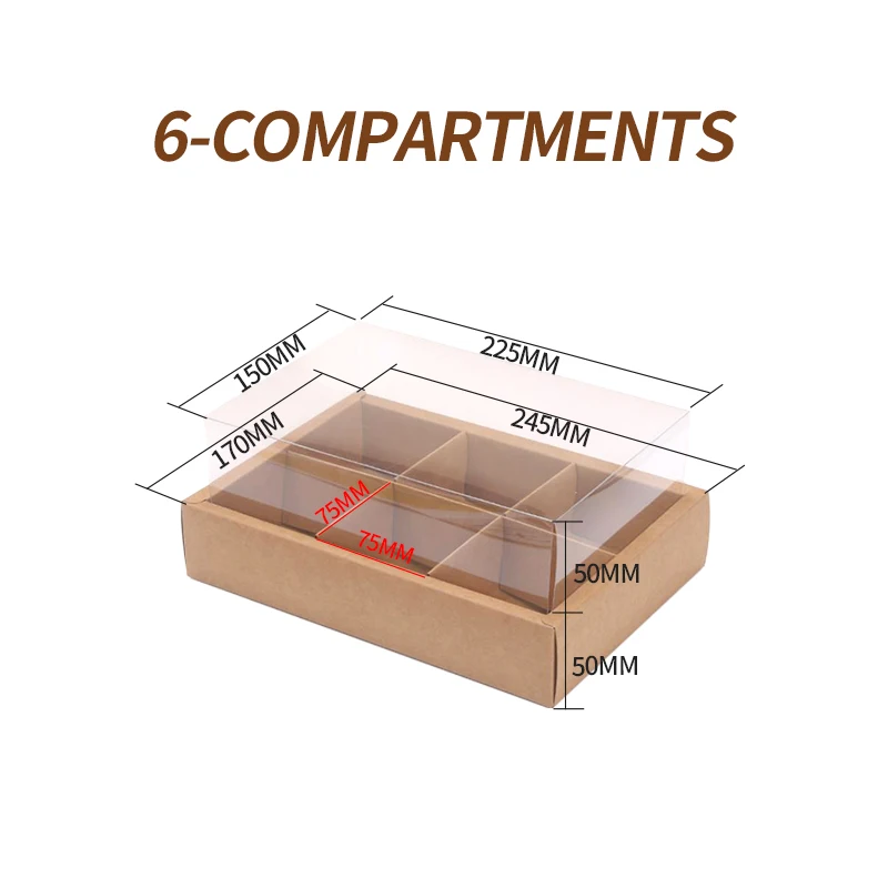 Gold Foil Embossed Multi-Lattice Cupcake Box Hard Dessert Packaging for Cookies, Cakes, Macarons, Snacks, Weddings, Parties, Bakery Takeaway, Custom Logo, Pattern, Size, Material, 2/4/6/9 Divider Options - 图片 4