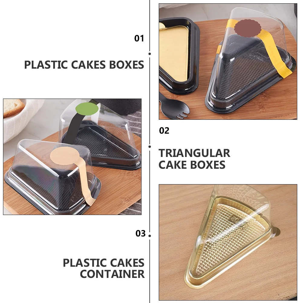 40PCS Triangular Sandwich and Dessert Boxes, Cake Slice Holders, Cupcake Containers and Blister Packaging, Perfect for Gifts, Parties, and Special Occasions, Durable, Factory Direct Supply - 图片 5