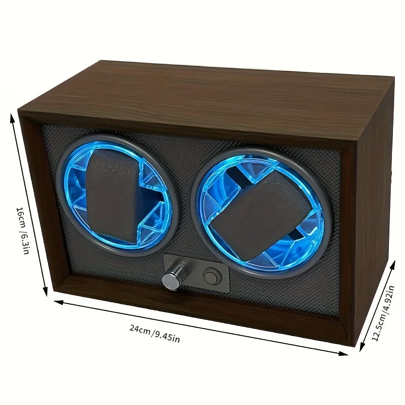 Automatic Watch Winder Box for Mechanical Watches, 2/1/2 Slot Intelligent Rotary Table Shaker with 5 Adjustable Gear Modes, High Gloss Wood Finish, USB & Plug-In Power, Durable Silent Motor for Men & Women Watches - 图片 8