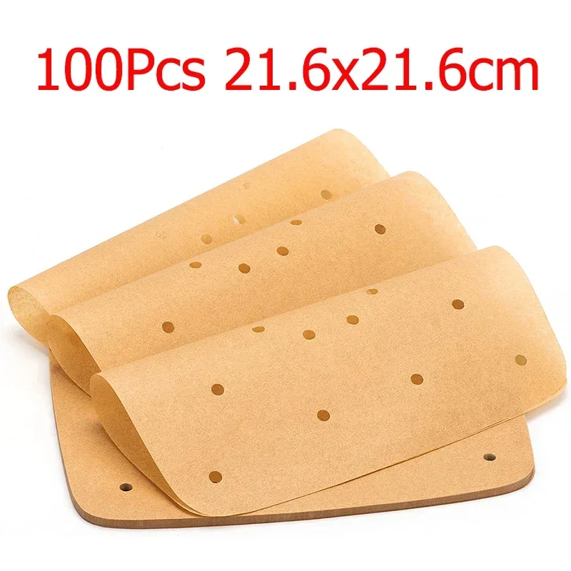 50/100 Pcs Square Air Fryer Parchment Paper Liners – Upgraded Disposable Baking Paper with Perforated Design for Frying, Cooking, Steaming and Oven Use - 图片 8