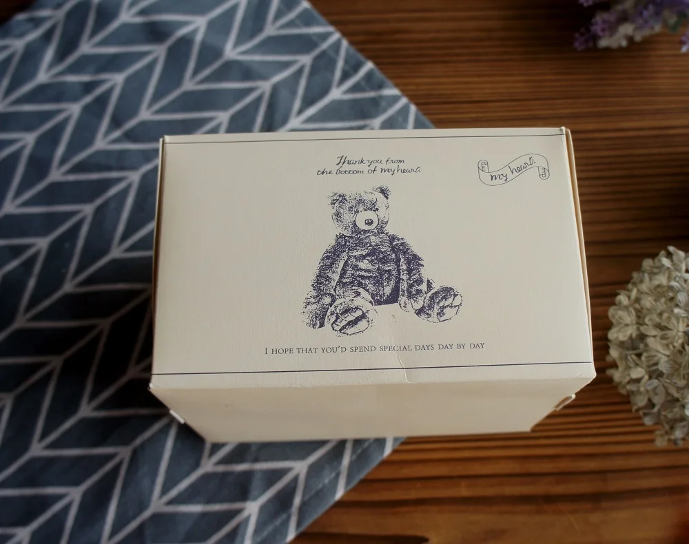 10 Pcs Blue Dog Bear Doll Paper Boxes 15.5×10×12cm for Wedding Birthday Valentine’s Day Chocolate Cookies Candy Macaron Packaging Food Safe Kraft Paper Gift Boxes 7