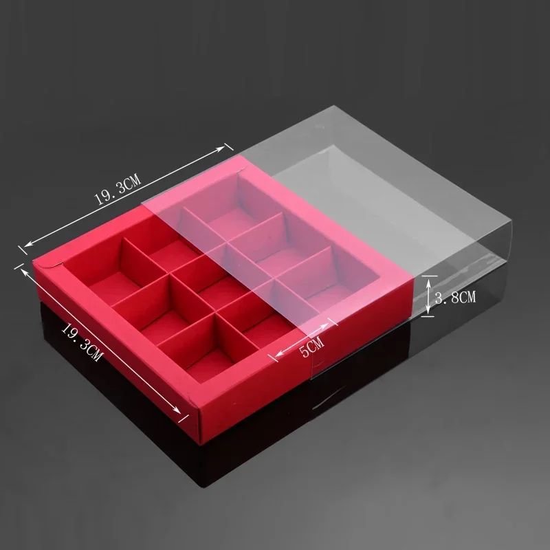 10PCS Chocolate Macarons and Mooncake Boxes with 4/9 Grid Inserts, PVC Transparent Window Gift Packaging, Ideal for Weddings, Christmas, Birthdays, Party Favors, Desserts, and Holiday Celebrations - 图片 3