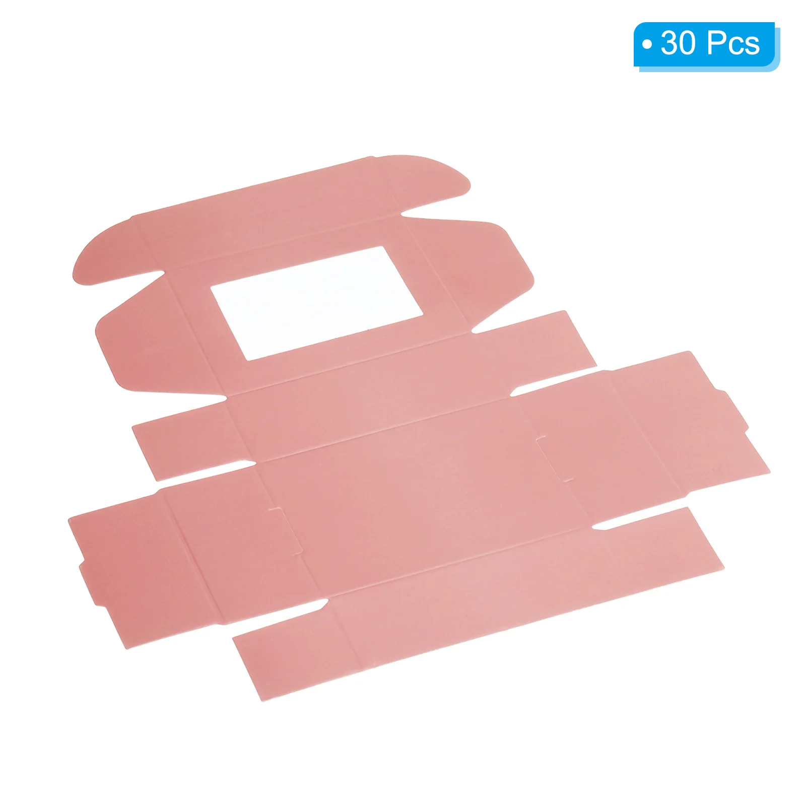 30-Pack Mini Rectangular Paper Soap Boxes with Clear Window for Handmade Soaps, Jewelry, or Small Gifts, 3.5"x2.5"x1", Pink Blue Golden, DIY Personalized Packaging, Birthday Party, Wedding, Holiday Gift, Recyclable Eco-Friendly Storage Cartons 1