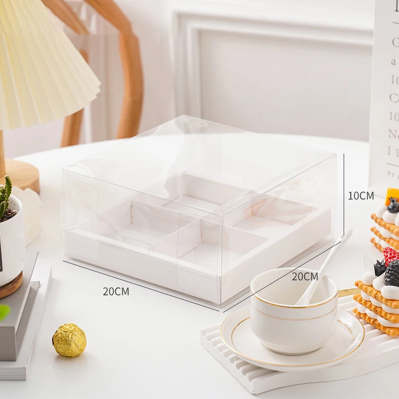 5 Pcs 6-Inch White Paper Cake Boxes with Handle – Windowed Packaging for Mousse, Pastries, Cupcakes, Birthday Celebrations, Wedding Dessert Gifts, and Portable Bakery Takeaway Containers - 图片 13