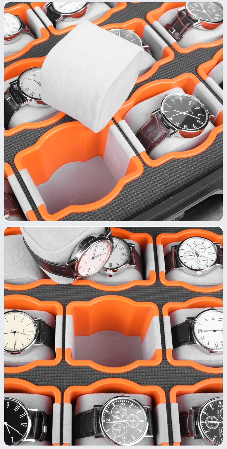 Waterproof Watch Storage Box for Men with Secure Anti-Drop Design, Portable Jewelry Display Case and Toolbox Organizer for Travel and Home, Protective Suitcase for Watches, Bracelets, Rings, and Accessories 13