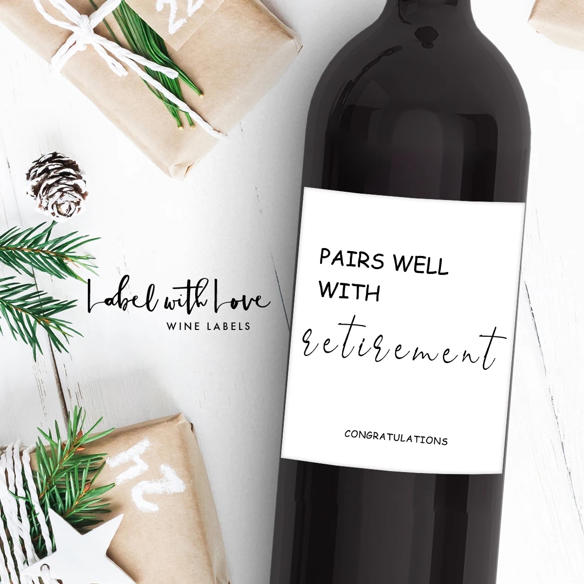 4-Pack Humorous Wine Bottle Stickers – Funny Retirement-Themed Self-Adhesive Labels for Men & Women, Party Gifts, Anniversary Celebrations, and Wine Decor 7