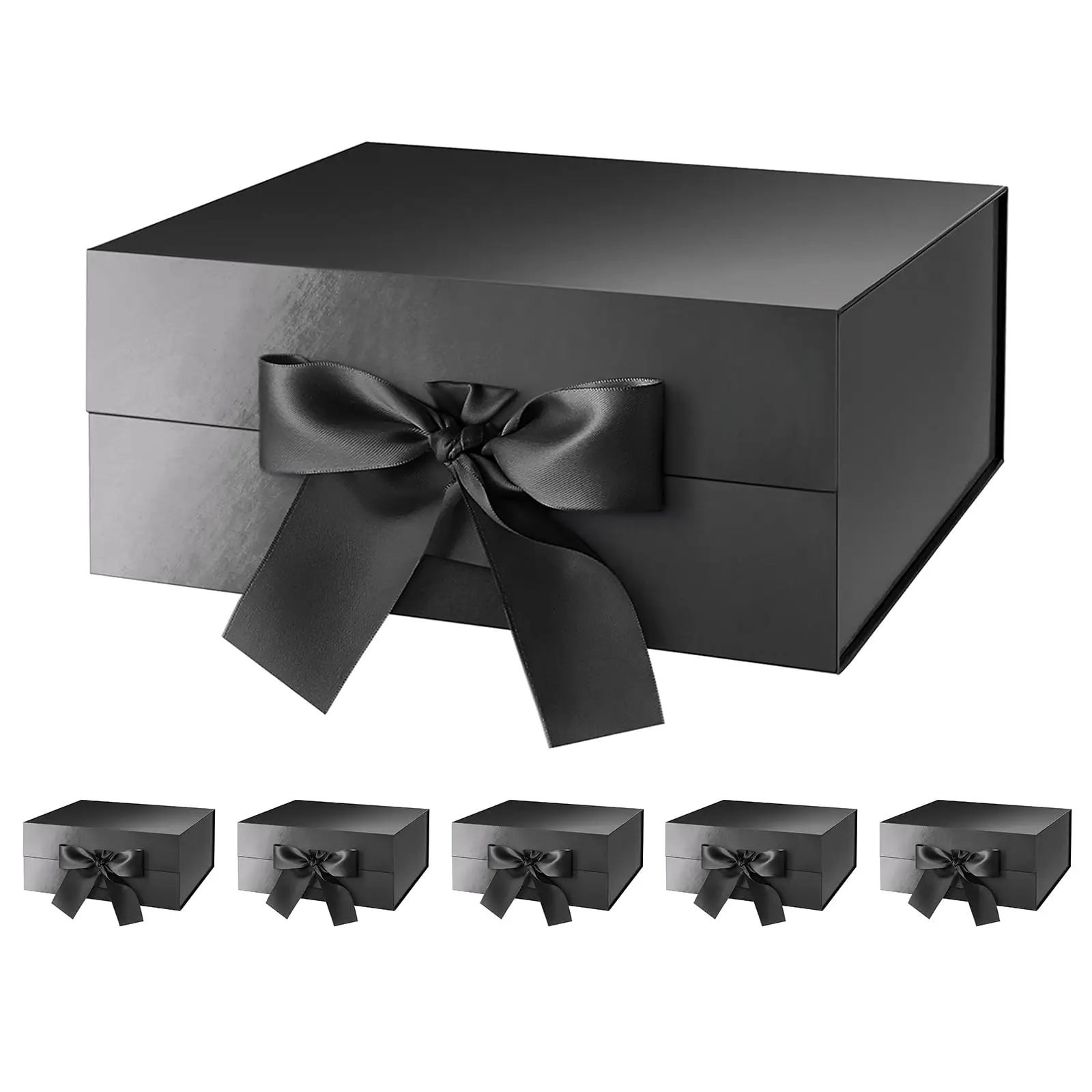 10-1Pcs Magnetic Closure Gift Packaging Box with Ribbon | Collapsible Box with Lid for Wedding Gift Wrap, Bridesmaid Proposal, Birthday, Party Favor | Reusable Magnetic Foldable Box - 图片 12