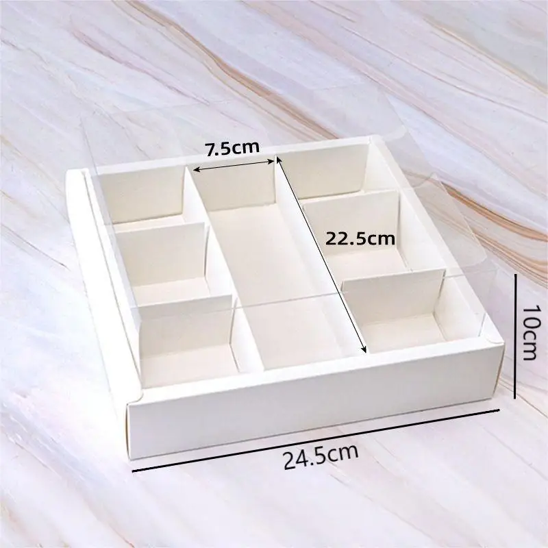 5pcs Transparent Cake Packaging Boxes with 7/9 Compartments for Mousse, Pastries, Cupcakes, Macarons, Perfect for Baby Shower, Birthday Party Favors, Baking Display, Gift Wrapping and Event Decorations 12