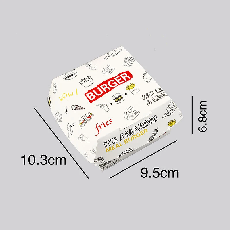 100pcs Fried Chicken Packaging Boxes with Wax Paper, Disposable Hamburger and Food Wraps, Bread Bags, Snack Packaging Boxes for Kitchen, Takeout, and Catering - 图片 13